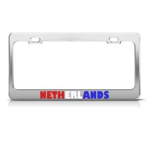 Netherlands Flag Country license plate frame Stainless Metal Tag 