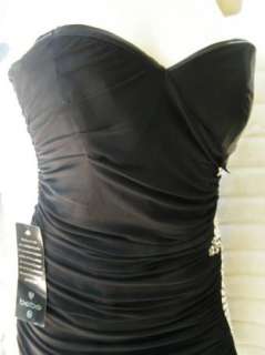 BEBE DRESS black 186889 studded side strapless  