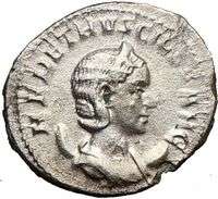 Herennia Etruscilla 250AD Ancient Rare Silver Roman Coin Deified 