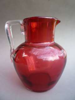 Antique Cranberry Glass Jug 5 1/4 inches  