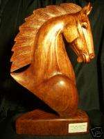 16 Bali Hand Carved Mustang ~Horse ~Bronco Wooden Bust  