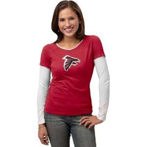  Atlanta Falcons Womens Red Logo Premier Too Long Sleeve 