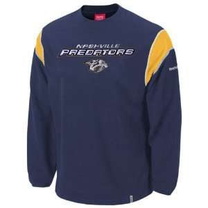 Reebok Nashville Predators Navy Blue Protector Crew Fleece Sweatshirt