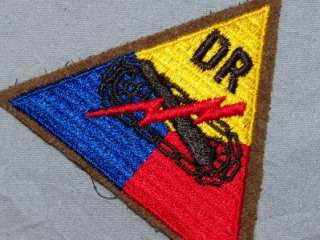 PATCH WW2 US ARMY ARMOR DEMONSTRATION REGIMENT RIBBED WOOL BORDER 