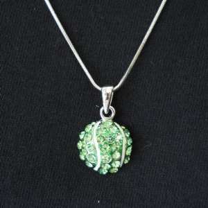  Rhinestone Tennis Ball Necklace 