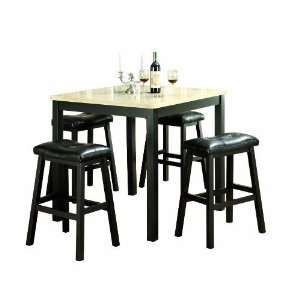  Acme Apartment Size Counter Height 5 Piece Dining Set 