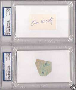 WILLIE MAYS VIC WERTZ Signed Baseball Cut Card PSA/DNA  
