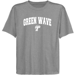  Tulane Green Wave Youth Ash Logo Arch T shirt Sports 