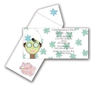Ladies Spa Day Invitation with Coordinatiing Envelope   Package of 25 