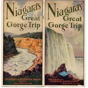 Niagara Gorge Railroad Trip Panorama 1930 Brochure Falls & Whirlpool 