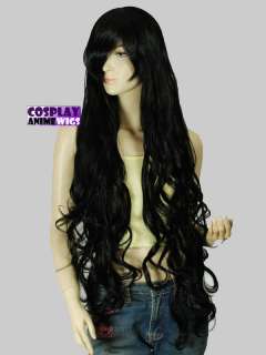 Black Extra Long Curly Wavy Cosplay Wig  