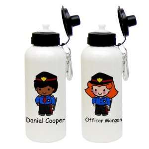  Custom Character Police Officer Aluminum Water Bottle 