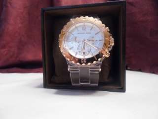 Michael Kors Bel Aire Rose Gold Clear Acrylic Bracelet Ladies Watch 