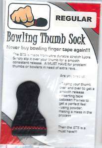 Bowling Thumb Sock Thumb Saver Black   
