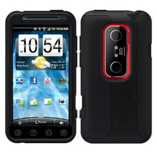   Silicone Skin Case Black Protective Cover for Sprint HTC Evo 3D  