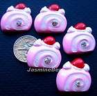   with Rhinestone Flat Back Bow Charms Acrylic Resin Beads HELLO 20mm*12