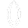 Icz Stonez Silver Cubic Zirconia 24 inch Multi strand Necklace 