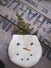 PRIMITIVE SNOWMAN ORNAMENT chunky winter hanger *RUSTIC GOODS* rustic