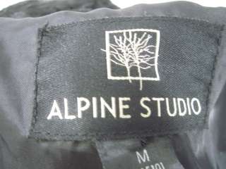 ALPINE STUDIO Black Faux Fur Coat Jacket Size M  