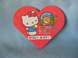 Sanrio Hello Kitty Heart Coloring Book w/Seal Collectible Vintage 1976 