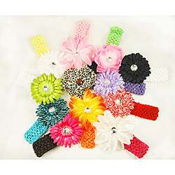 Three in one Large Flower Hair Clips (Pack of 12)  