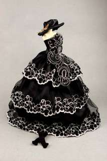 ED1059 BN Black Evening Party Dress for Barbie FR S  