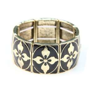 Enamel Gold Plated Leaf Pattern Fashion Bracelet