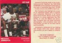 1990 91 Star Ad Card Red MICHAEL JORDAN PROMO /6000  