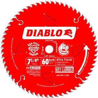   Diablo Ultra Finish Saw Blade ATB 7 1/4 Inch by 60t 5/8 Inch Arbor