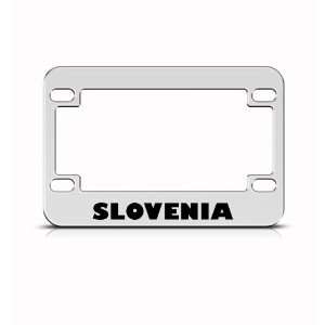 Slovenia Flag Metal Motorcycle Bike License Plate Frame Tag Holder