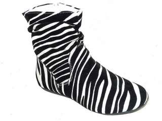 Fashion Womens Ankle High Boots Flats Leopard Zebra Sexy Charm Style 