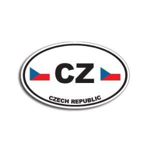  CZ CZECH REPUBLIC Country Auto Oval Flag   Window Bumper 