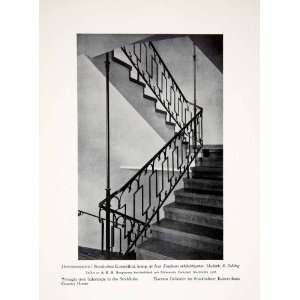 1931 Print Wrought Iron Balustrade Stockholm Concert House 