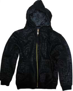 New PHAT FARM Mens Fleece Zip Up Jacket Size M Black  
