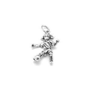   Sterling Silver Girl Soccer Player Charm (Pigtails) 