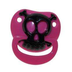 Pink Pirate Skull Baby Pacifier  