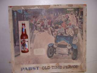 Vintage Pabst Beer Commemorative Sign . 1st Auto Race.  