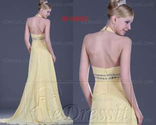 eDressit NEW Halter Yellow Prom Evening Dress US 4 18  