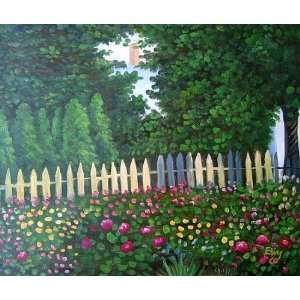  Garden Flowers Oil Painting On Canvas Signed By Artist 