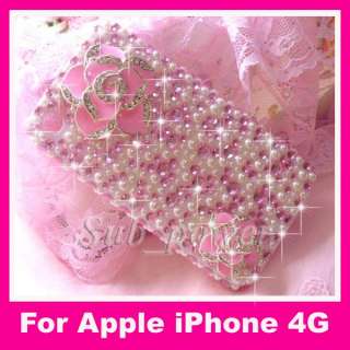 3D Flower Bling Crystal Case cover for iPhone 4 4G B18  