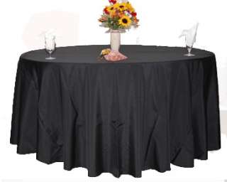 POLYESTER Black tablecloth 120 Round ~ wedding, party  