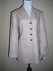 NWT Womens Talbots 8P Texture Lined Beige Suit Coat Bla