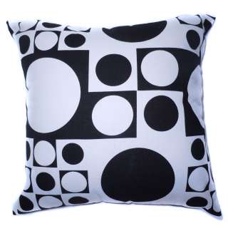 EA01 White Black Circle Polka Dot Linen Cushion/Pillow/Throw Cover 