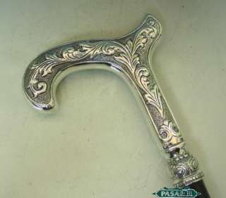 Fabulous Sterling Silver And Wood Walking Stick / Cane  