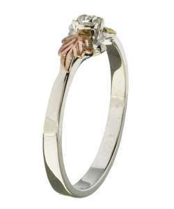 Sterling Silver & Black Hills Gold Rose Ring  