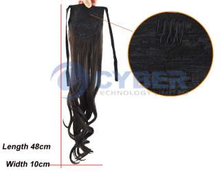 Long Wavy Curly Ponytail Pony Synthetic Fiber Hair Extensions Good 