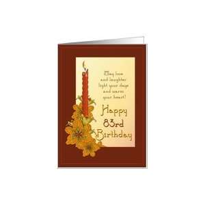  Happy 83rd Birthday Tiger Lily and Red Candle Card Toys & Games
