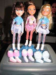 Bratz Ice SKATING 3 doll lot Dana Yasmin Vinessa SUPER RARE with 