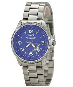 Timex Mens Blue Dial Perpetual Calendar Watch  