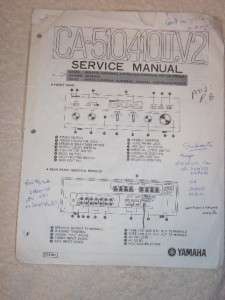 Yamaha Service Manual~CA 510/410II/V2 Amplifier Amp  